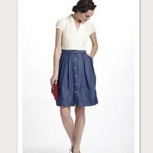 Anthropologie Lace and Chambray Dress